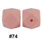 50pcs 14mm Hexagon Silicone Beads Solid Color Variety Options 17