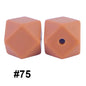 50pcs 14mm Hexagon Silicone Beads Solid Color Variety Options 18