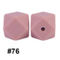 50pcs 14mm Hexagon Silicone Beads Solid Color Variety Options 19