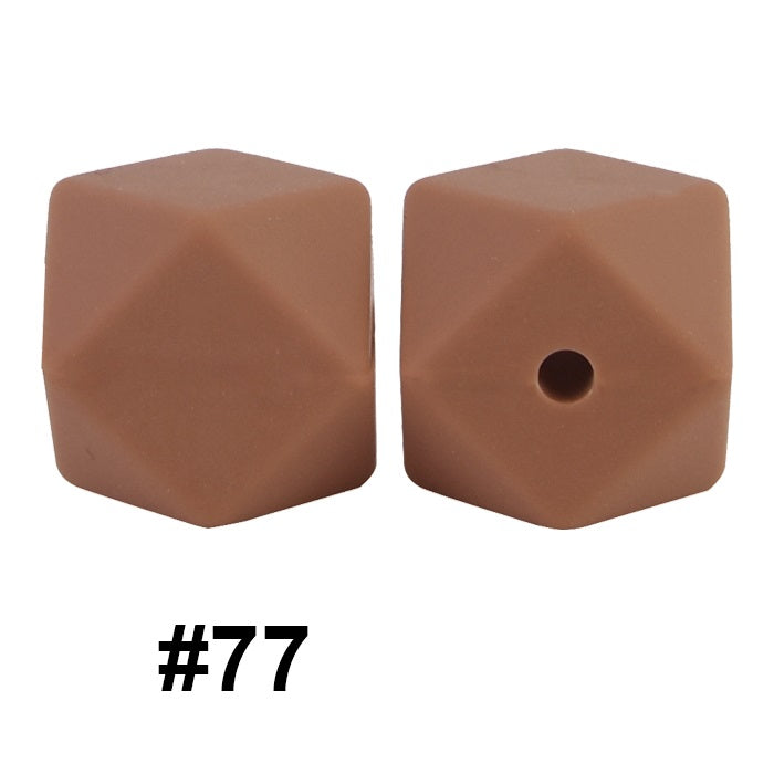 50pcs 14mm Hexagon Silicone Beads Solid Color Variety Options 20