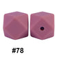 50pcs 14mm Hexagon Silicone Beads Solid Color Variety Options 21