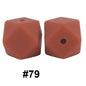 50pcs 14mm Hexagon Silicone Beads Solid Color Variety Options 22