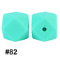50pcs 14mm Hexagon Silicone Beads Solid Color Variety Options 25