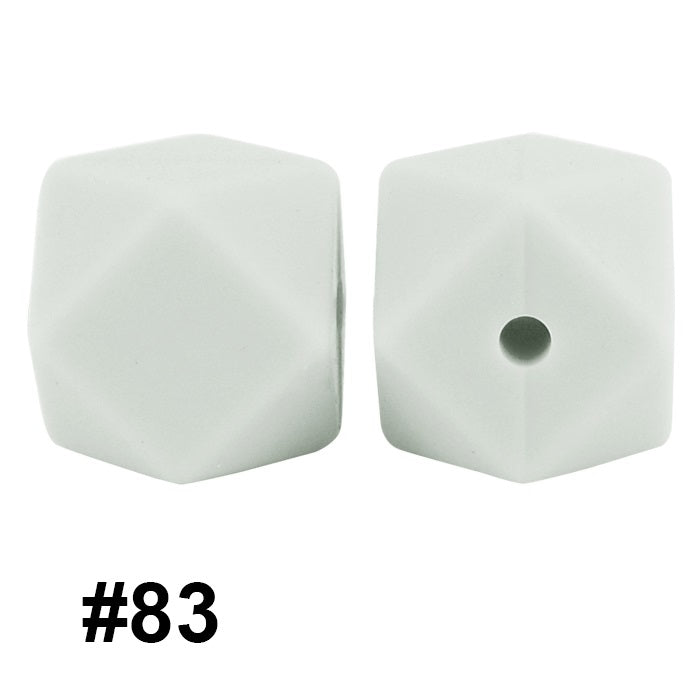 50pcs 14mm Hexagon Silicone Beads Solid Color Variety Options 26