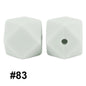 50pcs 14mm Hexagon Silicone Beads Solid Color Variety Options 26