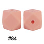 50pcs 14mm Hexagon Silicone Beads Solid Color Variety Options 27