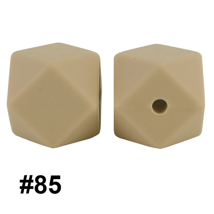 50pcs 14mm Hexagon Silicone Beads Solid Color Variety Options 28
