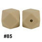 50pcs 14mm Hexagon Silicone Beads Solid Color Variety Options 28