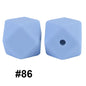 50pcs 14mm Hexagon Silicone Beads Solid Color Variety Options 29