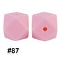 50pcs 14mm Hexagon Silicone Beads Solid Color Variety Options 30