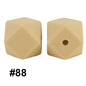 50pcs 14mm Hexagon Silicone Beads Solid Color Variety Options 31