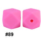 50pcs 14mm Hexagon Silicone Beads Solid Color Variety Options 32