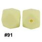 50pcs 14mm Hexagon Silicone Beads Solid Color Variety Options 34