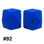 50pcs 14mm Hexagon Silicone Beads Solid Color Variety Options 35