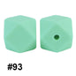 50pcs 14mm Hexagon Silicone Beads Solid Color Variety Options 36