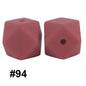 50pcs 14mm Hexagon Silicone Beads Solid Color Variety Options 37