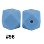 50pcs 14mm Hexagon Silicone Beads Solid Color Variety Options 38