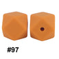 50pcs 14mm Hexagon Silicone Beads Solid Color Variety Options 39