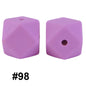 50pcs 14mm Hexagon Silicone Beads Solid Color Variety Options 40