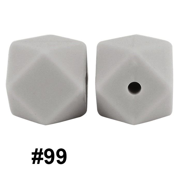 50pcs 14mm Hexagon Silicone Beads Solid Color Variety Options 41
