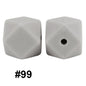 50pcs 14mm Hexagon Silicone Beads Solid Color Variety Options 41
