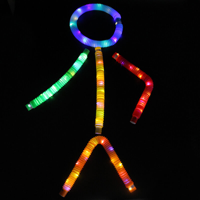 Light Up Pop Tubes Sensory Fidget Toy Normal and Large Sizes 18