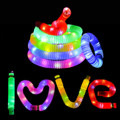 Light Up Pop Tubes Sensory Fidget Toy Normal and Large Sizes 2