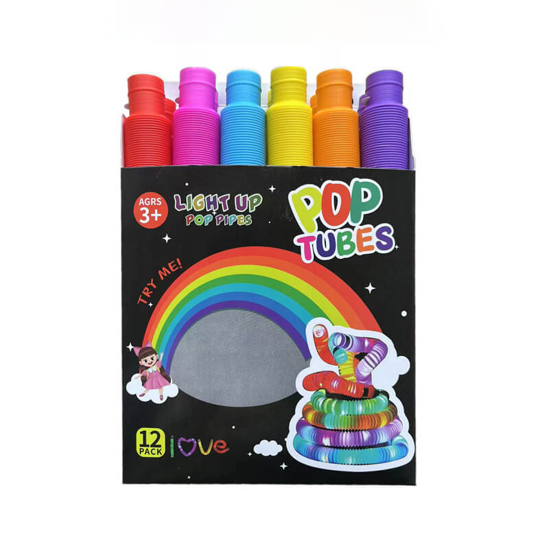 Light Up Pop Tubes Sensory Fidget Toy Normal and Large Sizes 11
