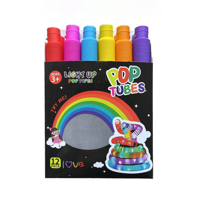 Light Up Pop Tubes Sensory Fidget Toy Normal and Large Sizes 11