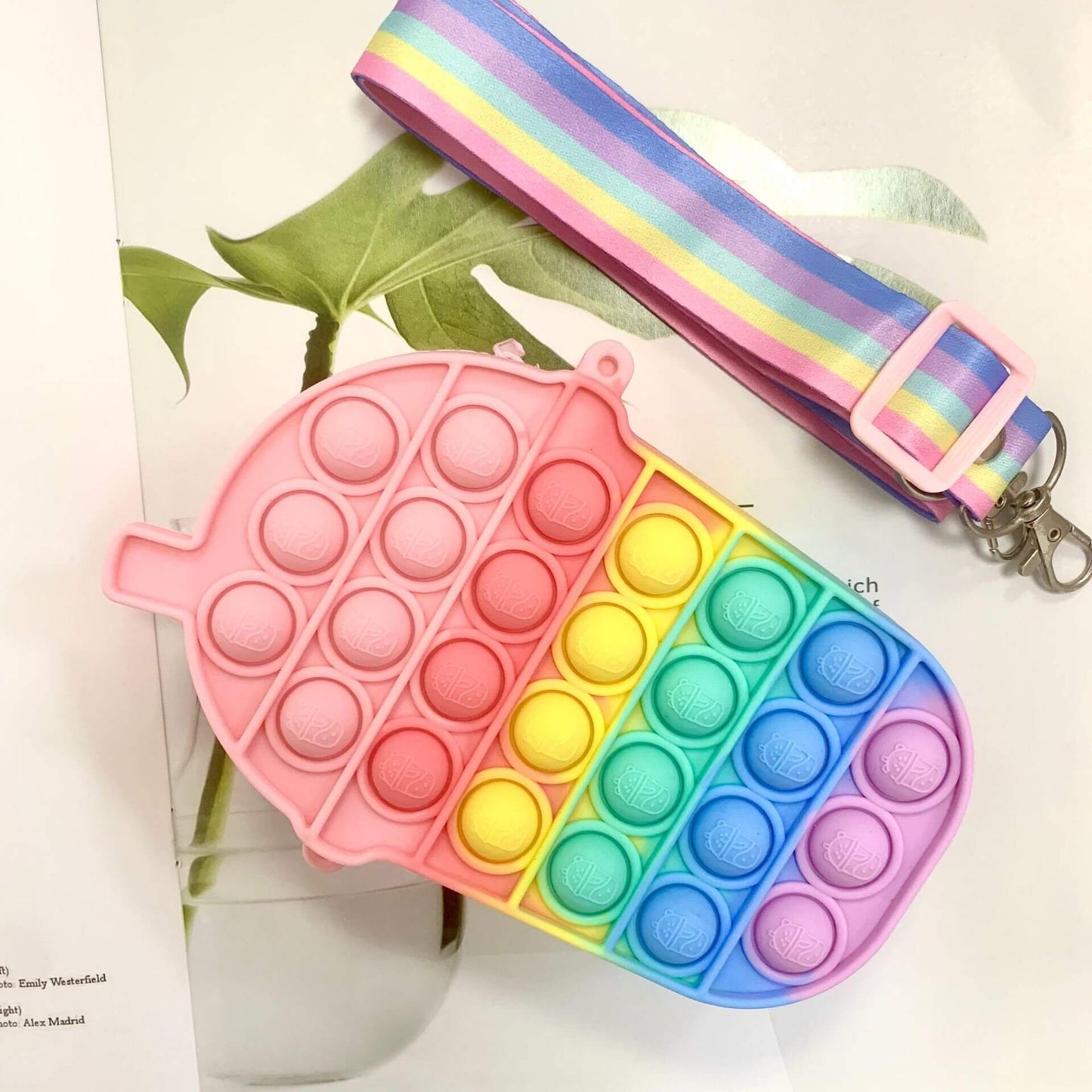 Silicone Pop It Fidget Toy Purse Sensory Bag for Kids and Adults 27