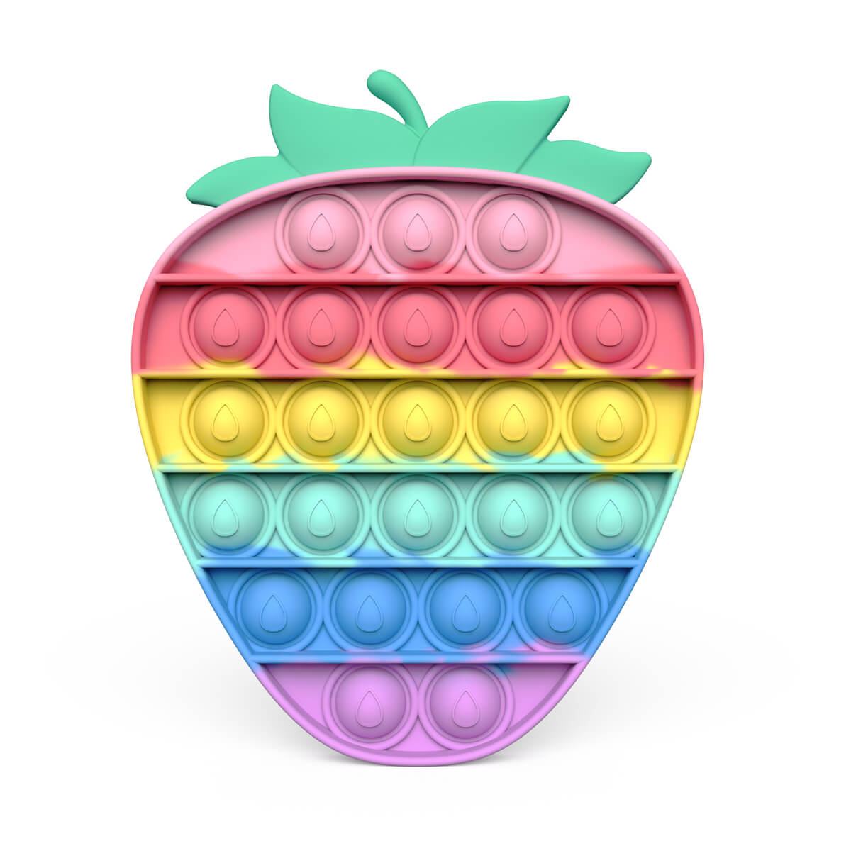 Silicone Pop It Fidget Toy Strawberry Shape 11.9×14.6cm
