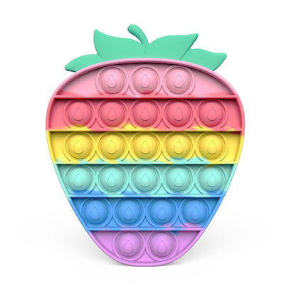 Silicone Pop It Fidget Toy Strawberry Shape 11.9×14.6cm