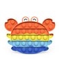Silicone Rainbow Pop It Fidget Toy Crab Shape 15.7cm Size