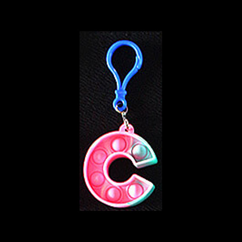Silicone Pop It Fidget Toy Alphabet Letters A-Z Keychain 11