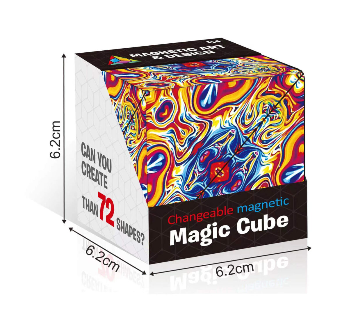 3D utskiftbar magnetisk kube geometrisk puslespill 01