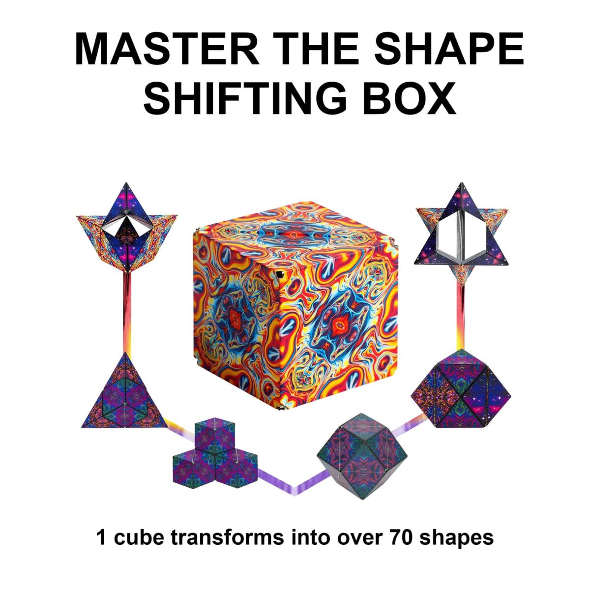 Rompecabezas geométrico de cubo magnético intercambiable 3D 3