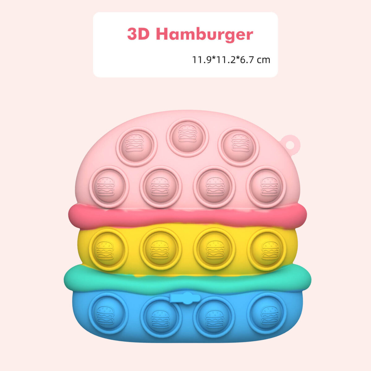3D Hamburge Pop Push Bubble It Stress Toy Macaron