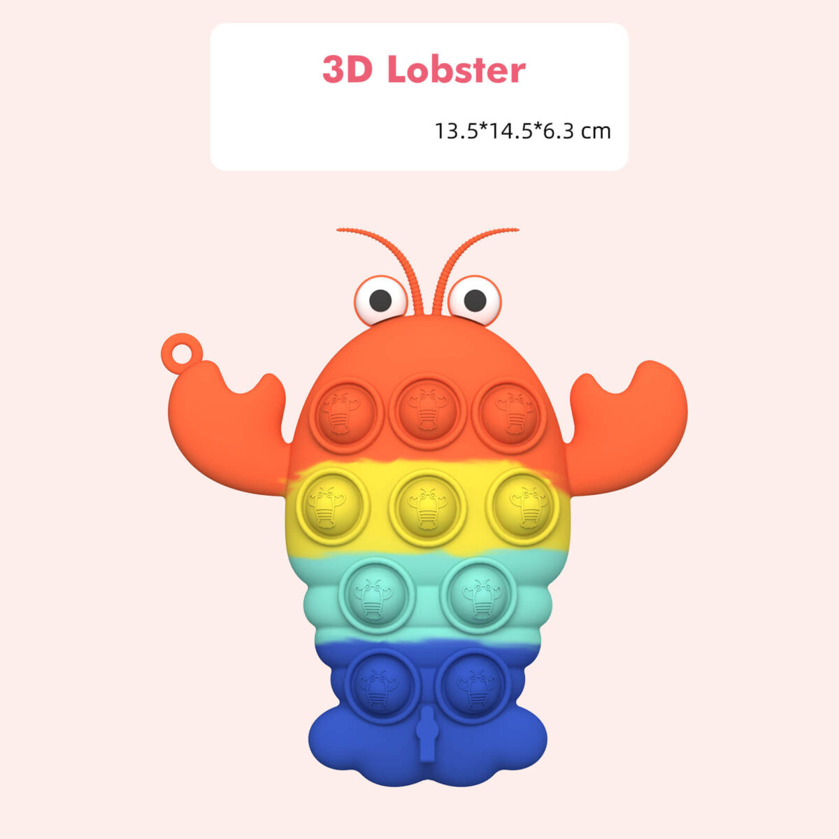3D Lobster Pop Push Bubble It Stress Toy