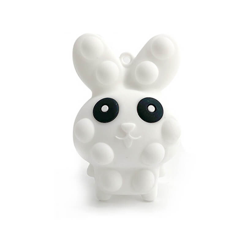 3D Pop Its Rabbit Fidget Toy White