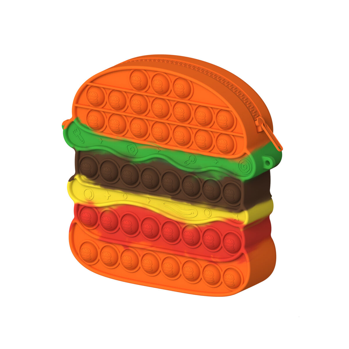 Big Brown Hamburger Pop Its Purse Fidgret Purse Toy With Strap