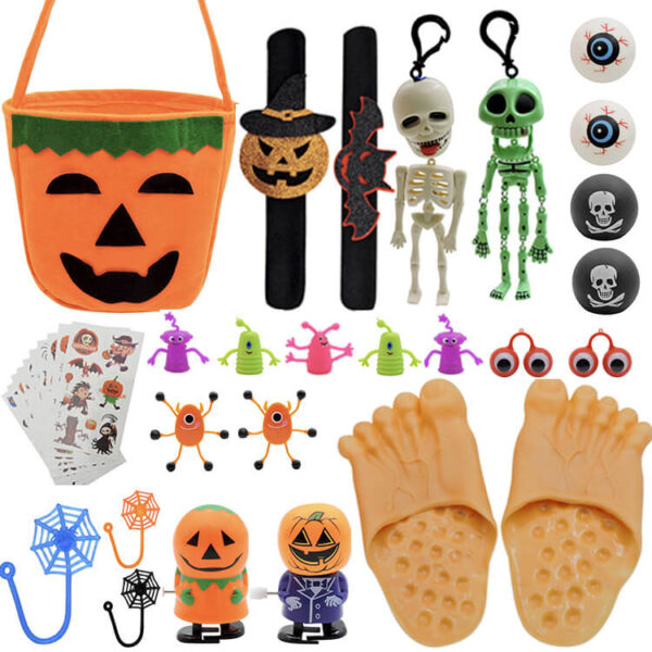 Bulk Halloween Pumpkin Bag Toy Pack F