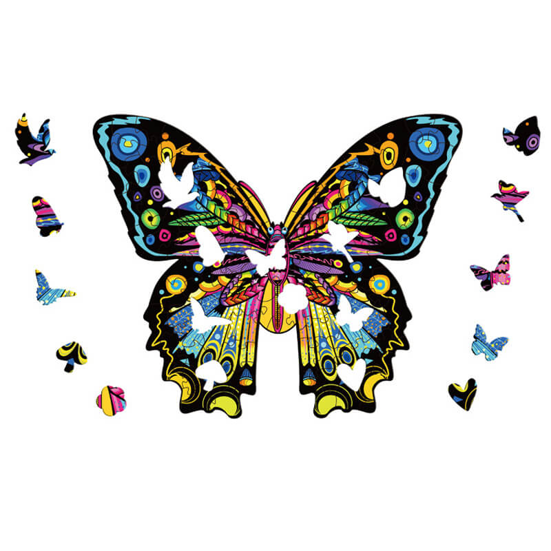 Butterfly Figured Wooden Puzzle for Adults and Kids
