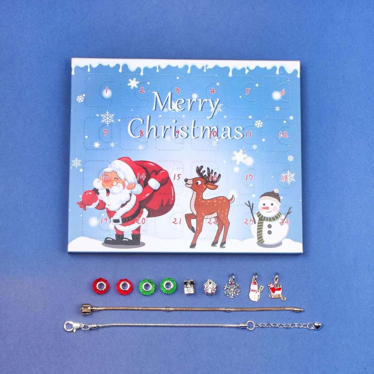 Christmas Advent Calenar Countdown Blind Box DIY Jewelry Bracelet Gift Box وصف الصورة 3