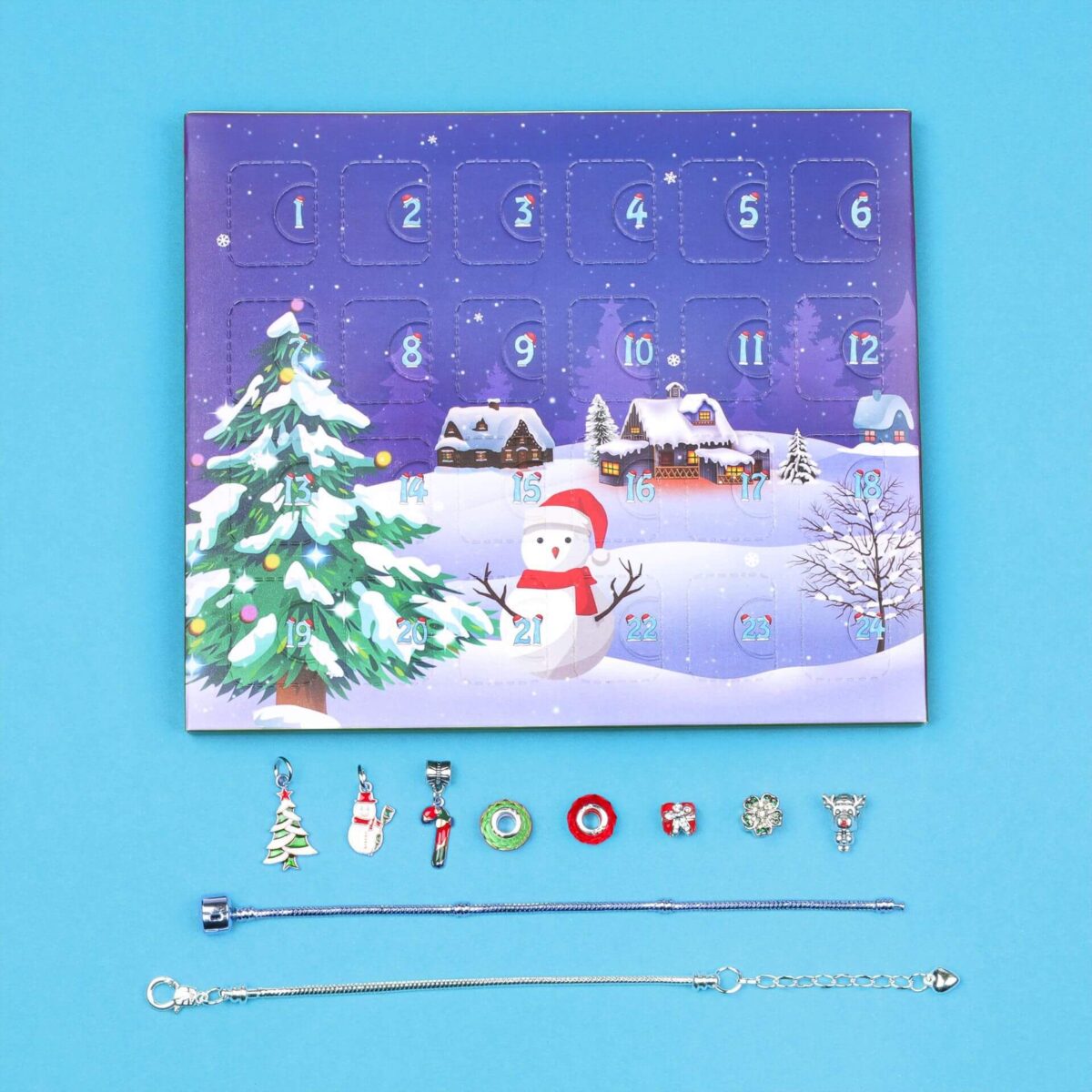 Boîte aveugle de compte à rebours du calendrier de l'Avent de Noël, boîte cadeau pour bijoux à bricoler soi-même, bracelet Description Image 4 1