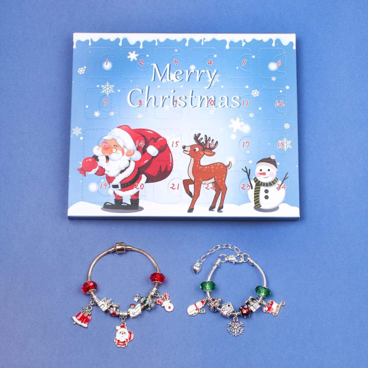 Christmas Advent Calenar Countdown Blind Box DIY Jewelry Bracelet Gift Box وصف الصورة 9