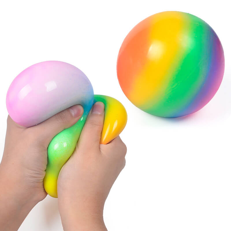 Color Changing Flour Vent TPR Soft Rubber Rainbow Ball 16