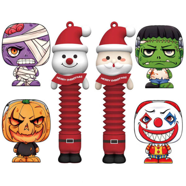 Crazy Surprise Christmas Halloween Pop Tube Fidget Toy