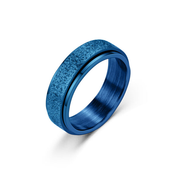 Frosted Blue Anxiety Fidget Ring Spinner Toy For Men