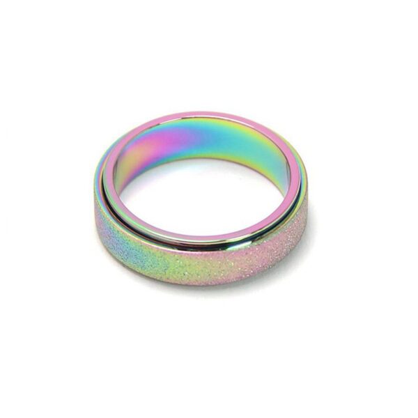 Frosted Rainbow Spinner Anxiety Ring Fidget For Men