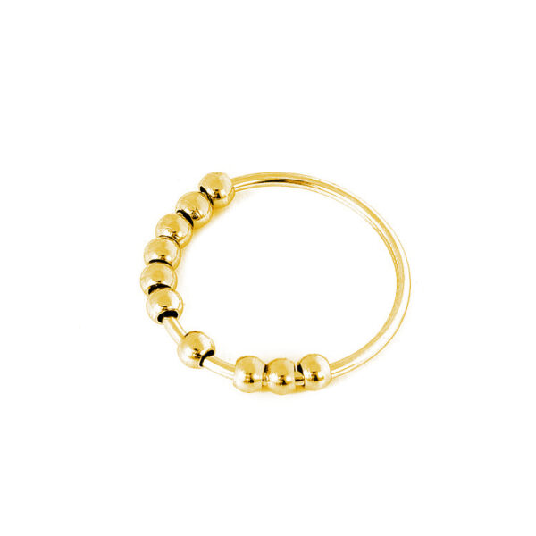 Gold 10 Beads Anxiety Fidget Ring Toy For Women
